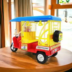 sarasi E-Rickshaw For Kids, Pull Back Action, No Sharp Edges, Excellent Body Graphics image 2