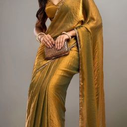 Embroidered Bollywood Chiffon Saree-image-3
