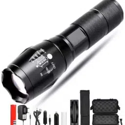 5 Modes Portable Bright Waterproof Long Range Focus Flashlight Black Portable Torchlight Torch-7