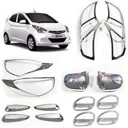 Exterior Chrome Accessories Combo Kit Compatible with Maruti Eon - All Models Chrome Hyundai EON Sportz Side Garnish-image-63