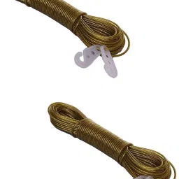 PVC Coated Steel Anti-Rust Wire Rope Washing Line Clothesline( pack of 2 ) Plastic, Steel Clothesline-image-42