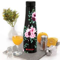 nirlon Tall Bell Single Wall 1 Ltr Black Stainless Steel Water Bottle-picture-31