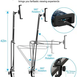 Wanzhow Overhead Tripod For Creating Cooking Webcam Sketch Product Side Angle Videos Monopod, Tripod, Tripod Ball Head, Tripod Bracket, Tripod Clamp, Tripod Kit image 2