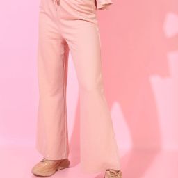 Women Solid Pink Track Pants-image-76