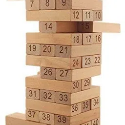 crazybuy Wooden Zenga Building Blocks Puzzle 48 Pcs Tile 4 Dice Stacking Game-picture-38