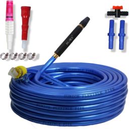 30 Meter Metallic Blue Hose Pipe & Black Spray Set (Diameter:12 mm,½’’,0.5 Inch) Car Washing High Pressure Spray gun leak Proof Universal tap Adapter Premium Hose Pipe-5