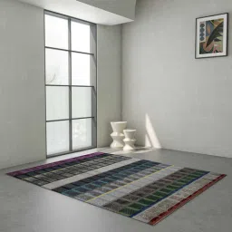 jaipur rugs Grey Geometric Wool & Viscose 6 ft x 9 ft Hand Tufted Carpet-picture-7