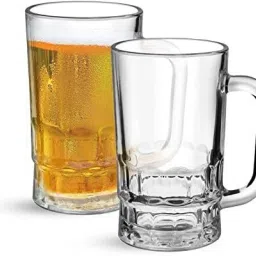 jigshtial Glass Beer Mug Glass Crystal Clear 400ml ( pack of 1 ) Glass Beer Mug image 5