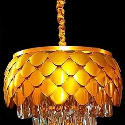 shri mahal antiques 300 MM Gold Crystal Chandelier Light For Living Room Bed Room Hall Chandelier Ceiling Lamp-picture-27