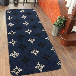 saral home Blue Microfibre Abstract 4 X 2 Feet Bedside Runner-picture-25