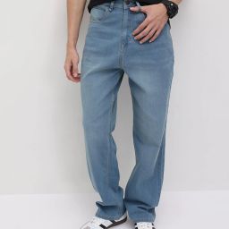 Men Relaxed Fit Mid Rise Blue Jeans-image-81