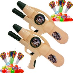 (2 Pichkari + 6 Magic Balloon)High Pressure Water Gun Toy Pichkari for Kids Holi Water Gun-image-31