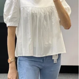 Casual Regular Sleeves Self Design Women White Top-image-55