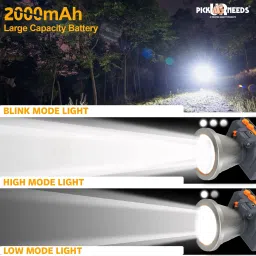 pick ur needs 200 Watt Laser Rechargeable Head Lamp 3 Blink Mode Aluminum Body 4000mAh Battery Torch image 2