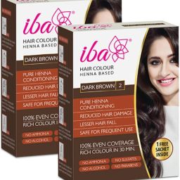 Hair Colour Henna Based For Women (Pack of 2) 2 x 70g (140g) , Dark Brown-image-92