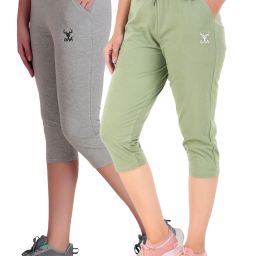 Sporty Women’s Capri Leggings Perfect for Workouts & Outdoor Fun Women Grey, Light Green Capri-image-58