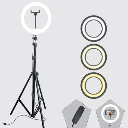 JAMMY ZONES 10"LED Ring Light with 7Ft Tripod Stand & mobile holder for reels,selfie J25 Tripod, Tripod Kit-38