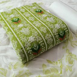 Unstitched Pure Cotton Salwar Suit Material Embroidered-image-74