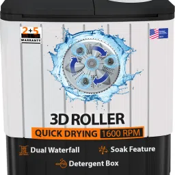 10.5 kg Semi Automatic Top Load Black, White-1