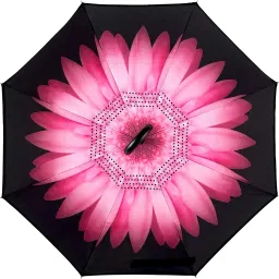 grilax C Handle Inside Out Umbrell Reverse Umbrella with C-Shaped Handle Umbrella image 3