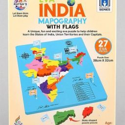 Eva India Mapography with Flags to Recognize States & Capitals for Kids-14