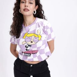 Women Printed Round Neck Pure Cotton White T-Shirt-image-3
