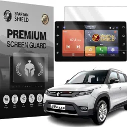 spartan shield Screen Guard for Maruti Suzuki BREZZA 2022 VXI ZXI 7 INCH || Music Infotainment System Display Protector || GPS Navigation Touch Screen Accessory [Not Tempered Glass] (7 Inch)-1