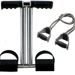 Athletes Choice, Pack Of 2 Fitness COMBO, 1+ Double Chrome Band Tummy Trimmer With 1+ Double Resistance Band Toning Tube, Workout at Home Fitness Accessory Kit Kit-image-52