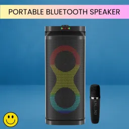 SACRO A1 (PORTABLE BLUETOOTH PARTY SPEAKER) Wireless Karaoke Mic & Deep Bass SoundA280 40 W Bluetooth Party Speaker-picture-14