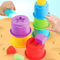 12 Pcs 3in1 Shape & Stacking Cups for Sorting & Nesting Play for Baby| Non-Toxic-1