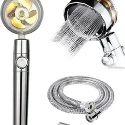 Fan Hand Shower 360 Turbo High Pressure Set with Hose Pipe & Huck For Bathroom Handheld-picture-4