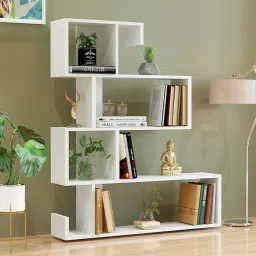 Allesia Book Shelf with Storage Display Rack Open Bookcase Stand, Engineered Wood Semi-Open Book Shelf-picture-17