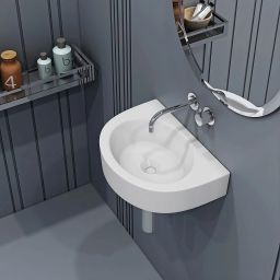 REX Premium Ceramic Table Top & Wall Mount SMALL Wash Basin (14"x9") SYON100 Table Top Basin-image-35
