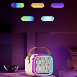 otoobest K12 Speaker Machine Bluetooth-Compatible Wireless Karaoke Mic Speaker with RGB* 5 W Bluetooth Party Speaker image 3