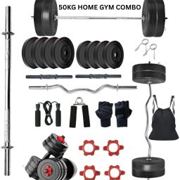 50 kg 50KG PVC Combo – 3FT Curl & Straight Rod, Dumbbell Pair, Accessories Home Gym Combo-image-90