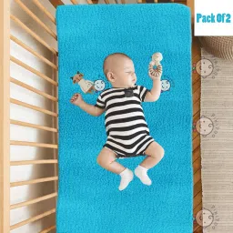 High Absorbent Water Resistant Bed Protector Quickly Dry Washable Hygienic Baby Sheet Soft Breathable Smell Free Reusable Sheets for Babies Crib Mattress Sheet Size 100 Cm X 70 Cm-image-36