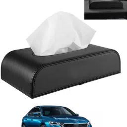 Black Tissue Holder Leatherite/Include Tissue/Save Space For Home/Car/Office-162 Vehicle Tissue Dispenser-image-44