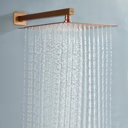 Rose Gold 8X8 Inch Overhead Shower With Square Shower Arm 18 Inch & Flange Fixed Mount-picture-19
