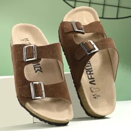 Men Suede Leather Giza Double Buckle Casual Sandal-picture-16