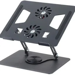 SunPro 360 Degree Rotating Foldable Laptop Riser Holder Aluminum Alloy Portable Laptop Cooling Stand With Double Fans Laptop Stand-26