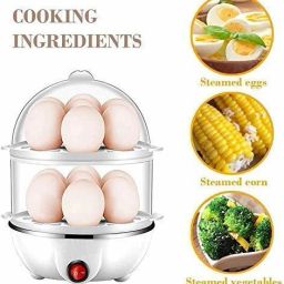 geniyo Egg Boiler Poacher Automatic Off Steaming, Cooking, Boiling Double Layer 14 Egg Boiler (Multicolor) Multi-Function Electric 2 Layer Egg Boiler Cooker & Steamer Egg Cooker image 4