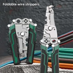 18 in 1 Foldable Wire Stripper, Foldable Multifunctional Wire Stripping Pliers Wire Stripper Crimper Cable Cutter Tool for Electricians Wire Cutter-picture-21