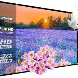 QUARSON 165 inch Projector Screen,4K 16:9 Portable Eyelet Premium Video Foldable screen Projector Screen (Width 365 cm x 205 cm Height)-picture-46