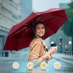 five star rating umbrella Automatic Open and Close Windproof and Compact Mini, With Easy to Use Umbrella image 5
