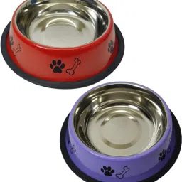 Large Dog Bowl 720 ml Combo Pack of 2 Feeding Bowls for Dog Non-Skid Dog Bowl Stainless Steel Pet Bowl-image-91
