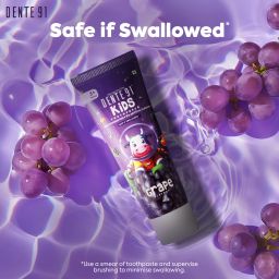 dente91 Kids Toothpaste,Protects against dental caries & Hypersensitivity, Grape Flavour Toothpaste image 5