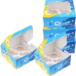 Cake Box Paper Disposable Foldable Cupcake Gift Box with Window Muffin Pastries & Desserts Cake Packaging Box-image-67