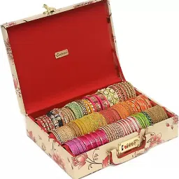 3 Rod Bangle Storage Box for women with Lock System BANGLE BOX, Lock System, Lockable Vanity Box-image-27