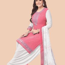 Unstitched Crepe Kurta & Churidar Material Printed-image-56