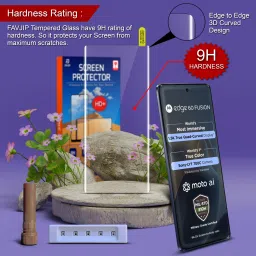 FAVJIP Edge To Edge Tempered Glass for Moto Edge 60 Fusion, Motorola Edge 60 Fusion, Edge 60 Fution 5G, Motorola Edge 60 Fusion 5G, 3D Curved UV Liquide Glue Glass with Easy Installation Kit image 2